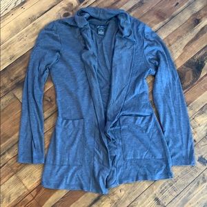 Gray cardigan pockets in front light weight